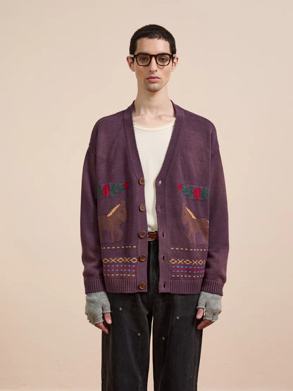 Horse Jacquard Cardigan