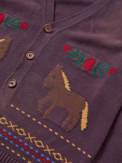 Horse Jacquard Cardigan