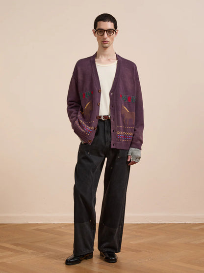 Horse Jacquard Cardigan