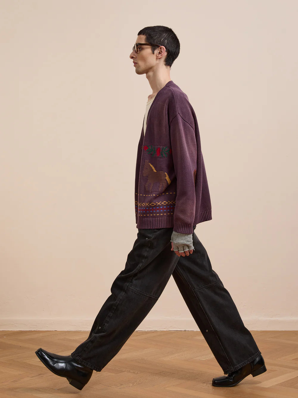 Horse Jacquard Cardigan