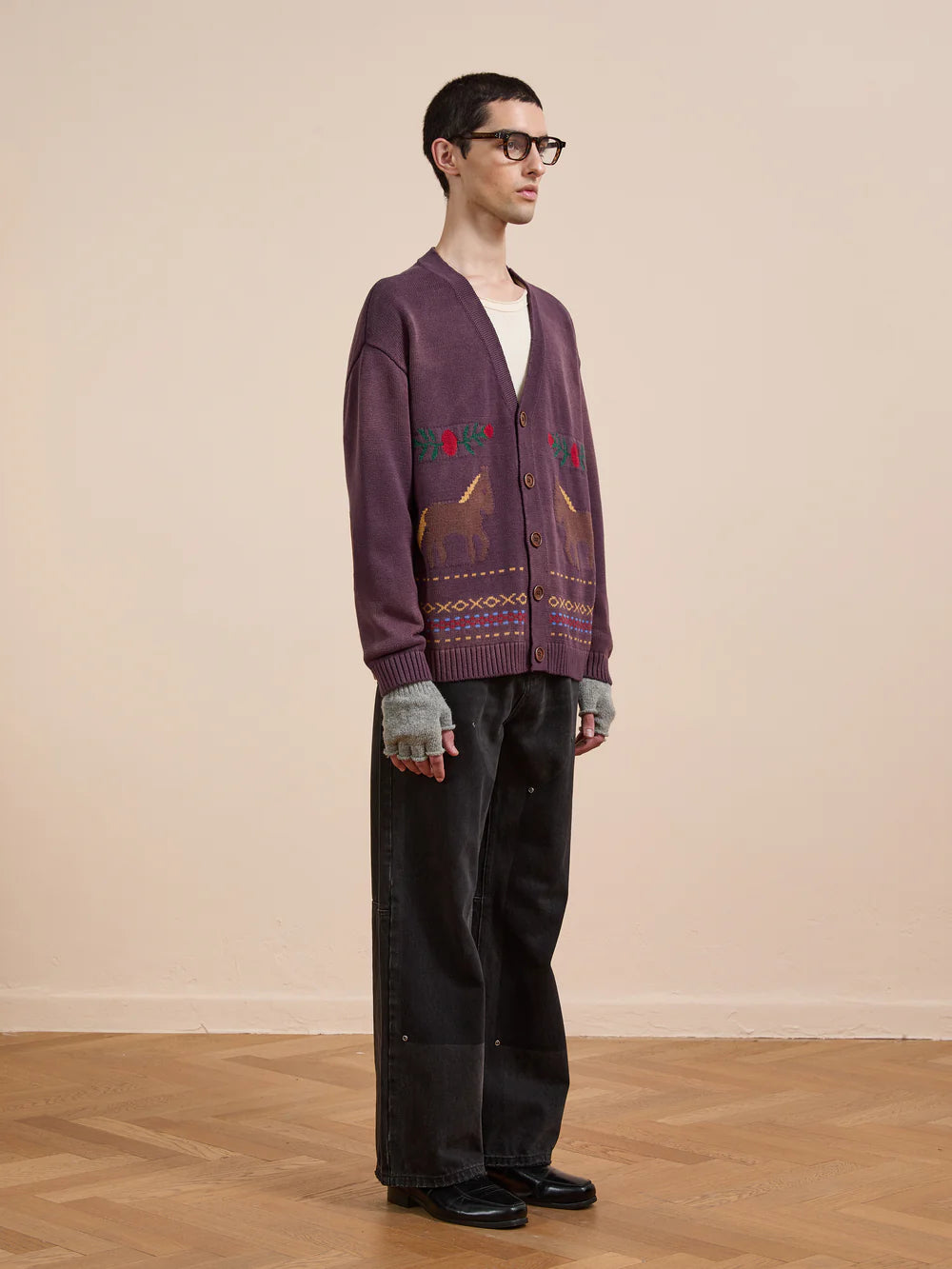 Horse Jacquard Cardigan