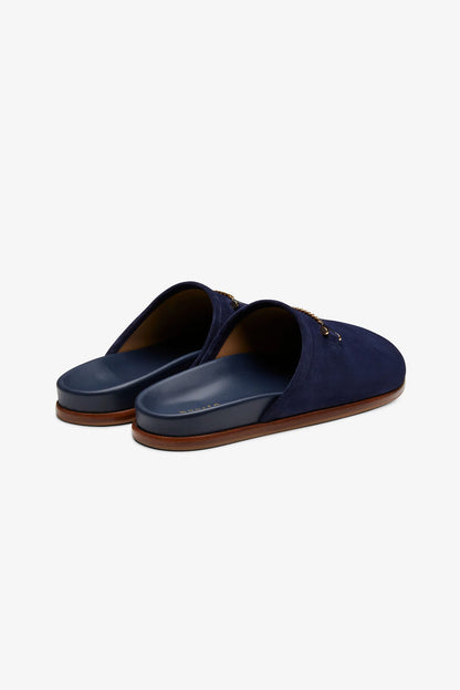 Quincy Slipper Dark Blue Suede