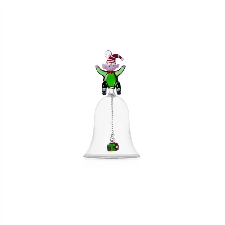 Christmas Tales Bell Green Elf W/Gift