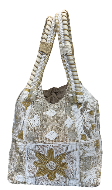 Bromelia - Cotton Bag With Beads Embroidery