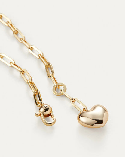 Puffy Heart Chain High Polish Gold