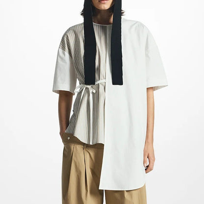 Jackson Tie-side Asymmetric Short-Sleeve Shirt
