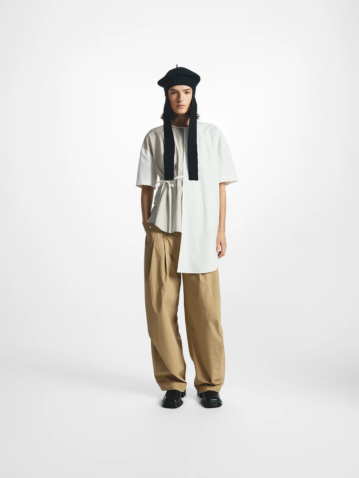 Jackson Tie-side Asymmetric Short-Sleeve Shirt