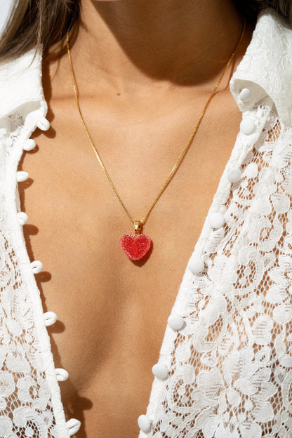 Classic Connector Jelly Heart Pendant Necklace