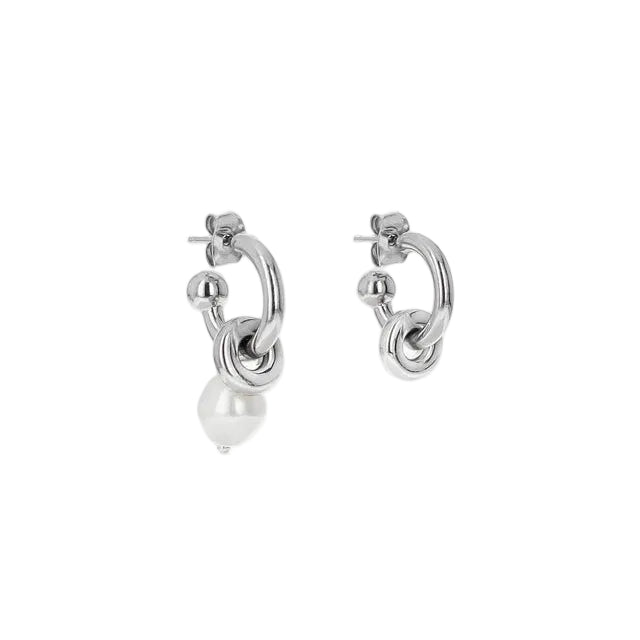 Ethan Pearl Earrings Palladium