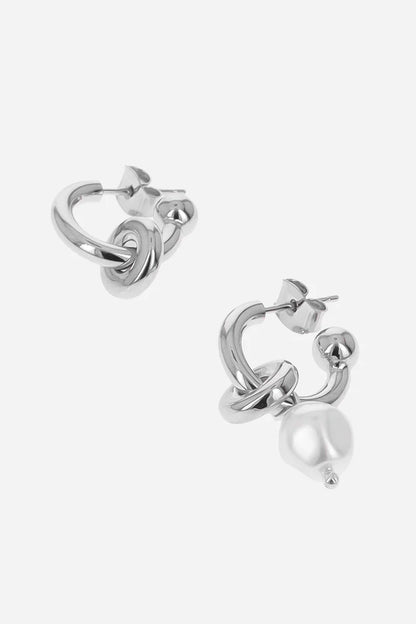 Ethan Pearl Earrings Palladium