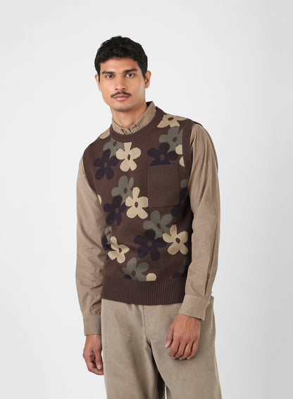 MANISH KNITTED VEST WITH PATCH POCKET