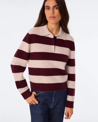 Royce Stripe Polo Neck Sweater