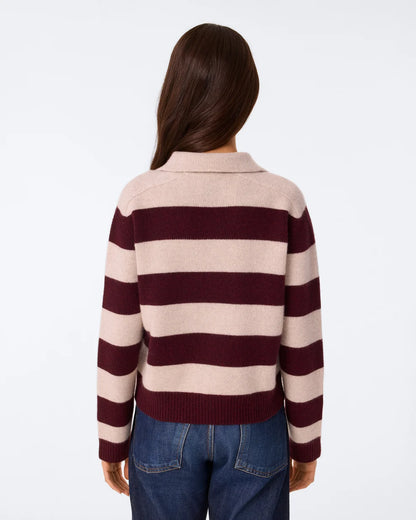 Royce Stripe Polo Neck Sweater