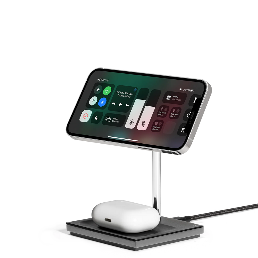 Snap Magnetic 2-in-1 Wireless Charger Slate