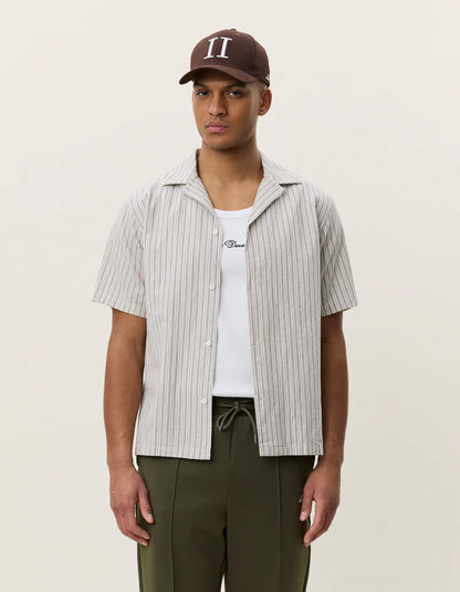 Stripe Cotton-Linen SS Shirt