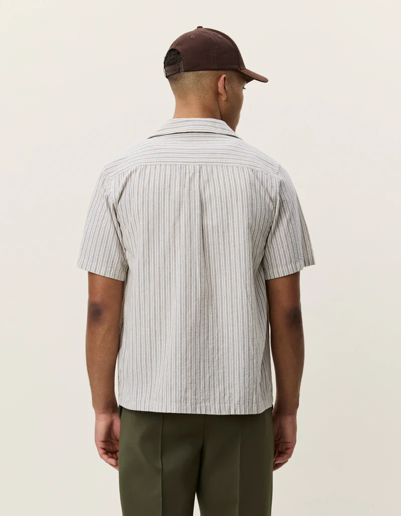 Stripe Cotton-Linen SS Shirt