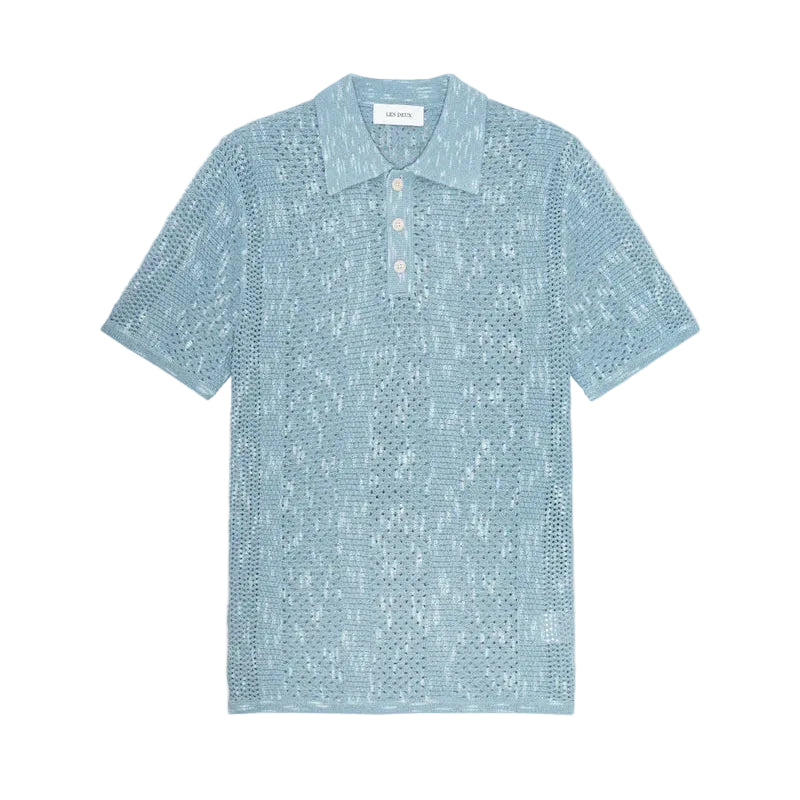 Striped Lace Knitted Polo