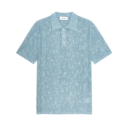 Striped Lace Knitted Polo