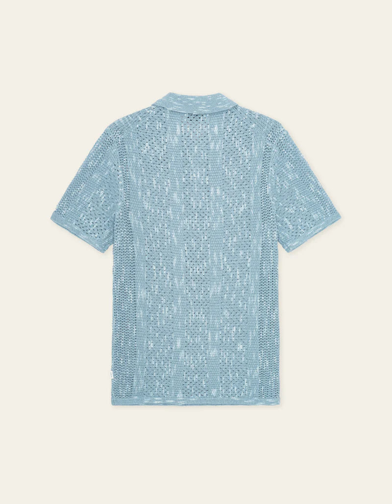 Striped Lace Knitted Polo