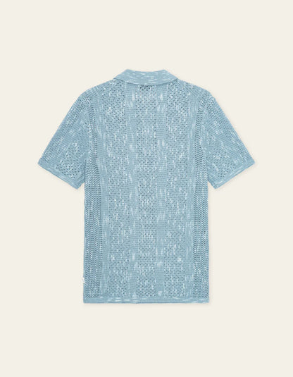 Striped Lace Knitted Polo