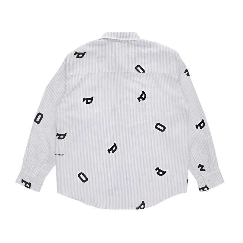 Letters Striped Pop Long Sleeve Shirt