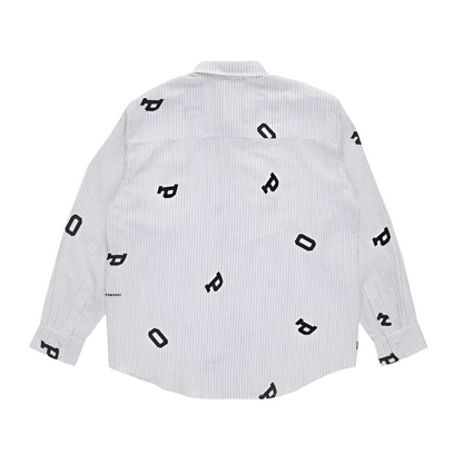 Letters Striped Pop Long Sleeve Shirt