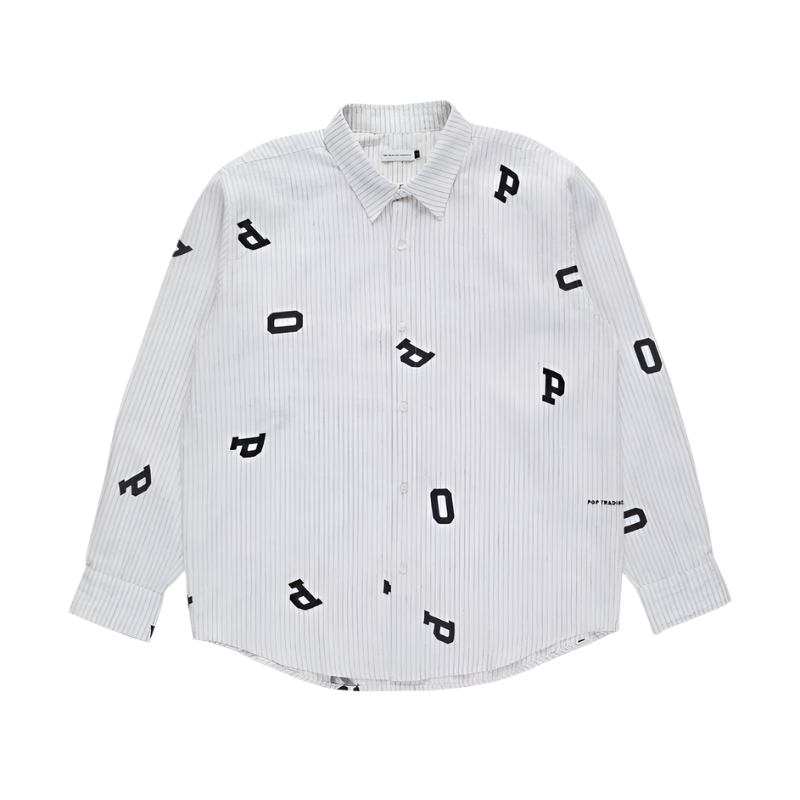 Letters Striped Pop Long Sleeve Shirt