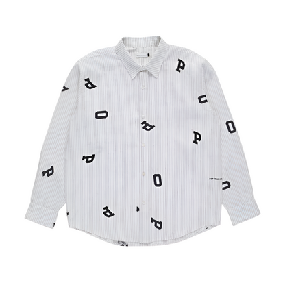 Letters Striped Pop Long Sleeve Shirt