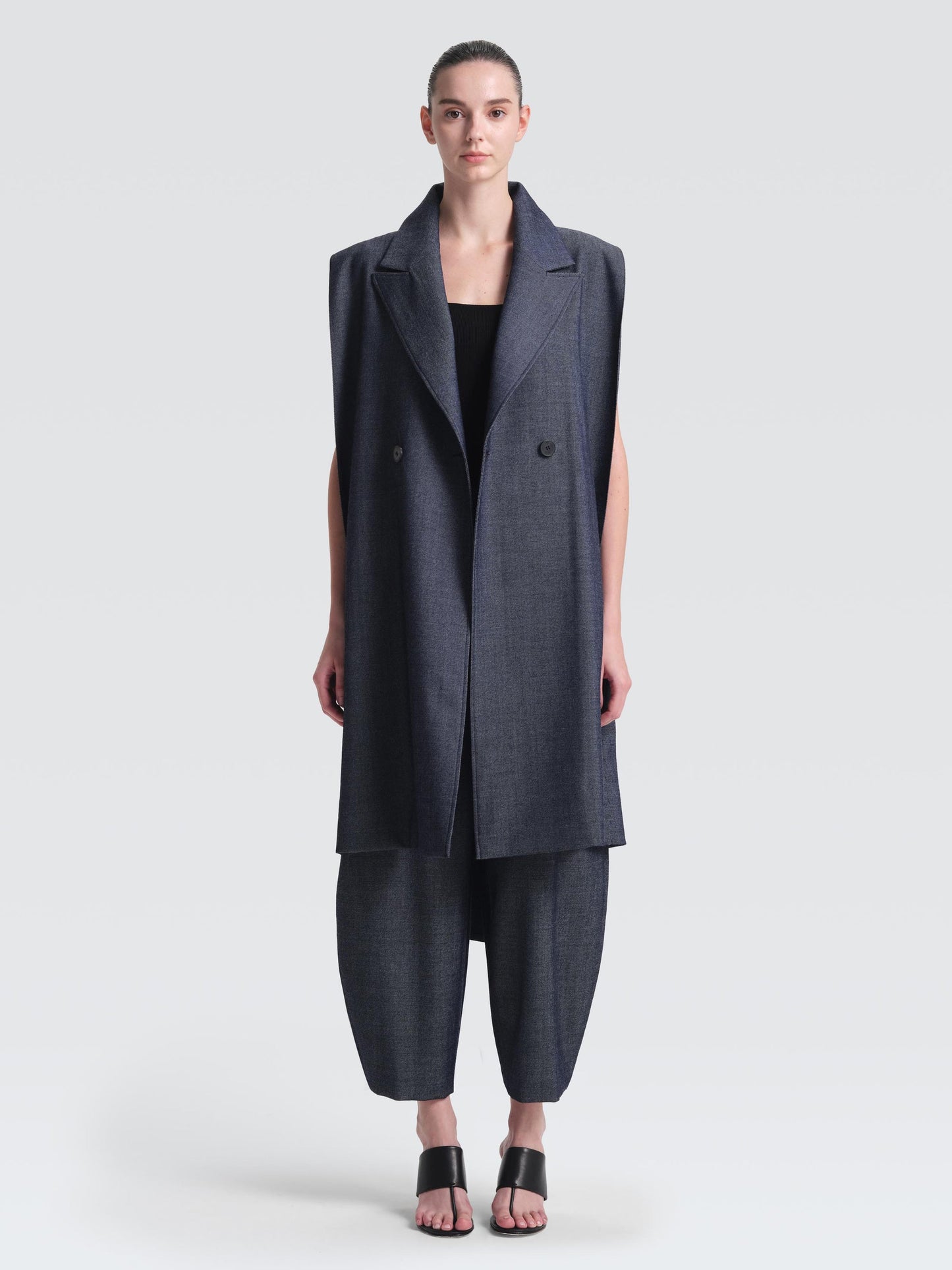 Linen Denim "Hemming" Gilet