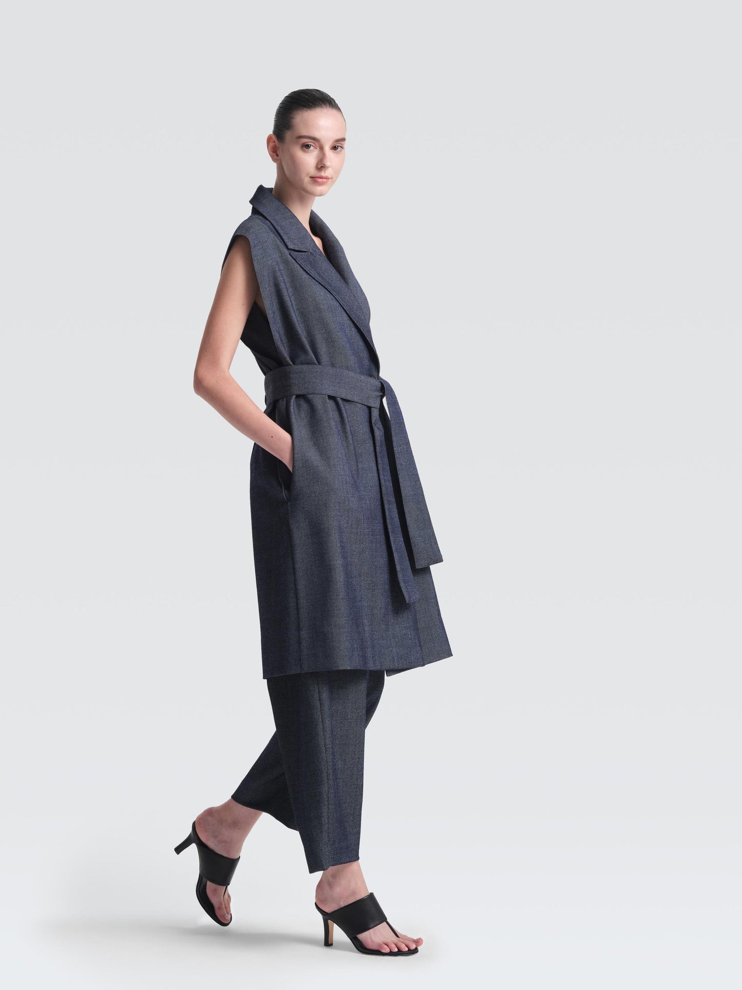 Linen Denim "Hemming" Gilet