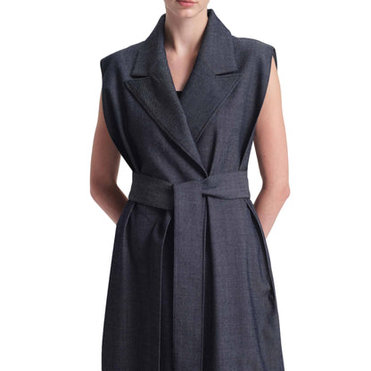 Linen Denim "Hemming" Gilet