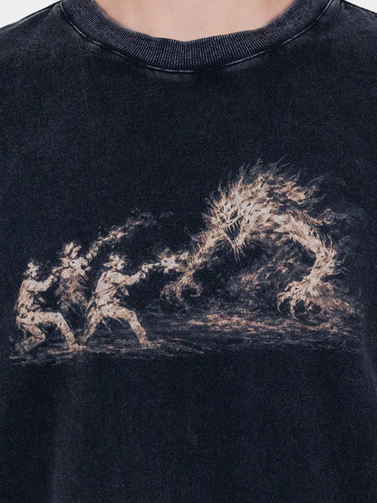 Bandit Tee in Washed Black