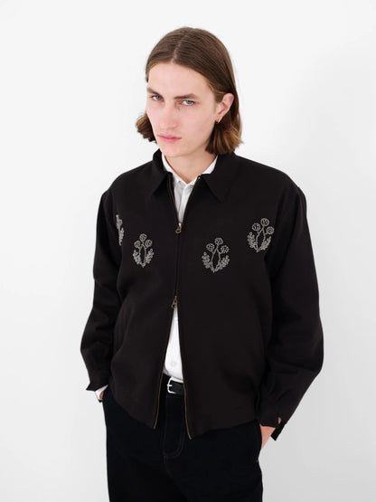 Hand Embroidered Beaded Harrington Jacket