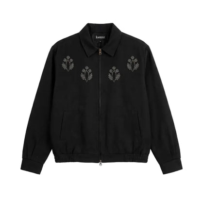 Hand Embroidered Beaded Harrington Jacket
