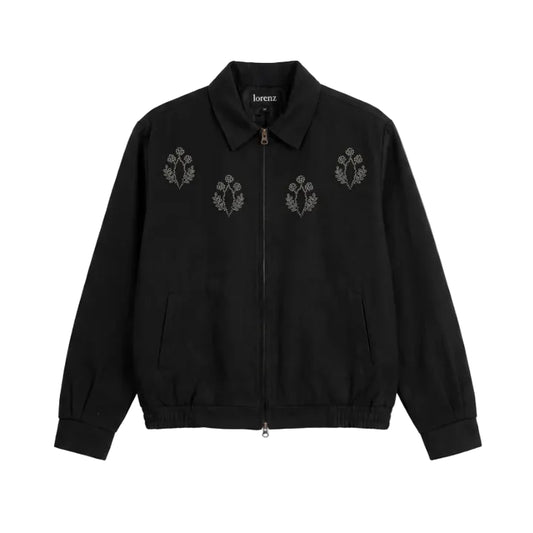 Hand Embroidered Beaded Harrington Jacket