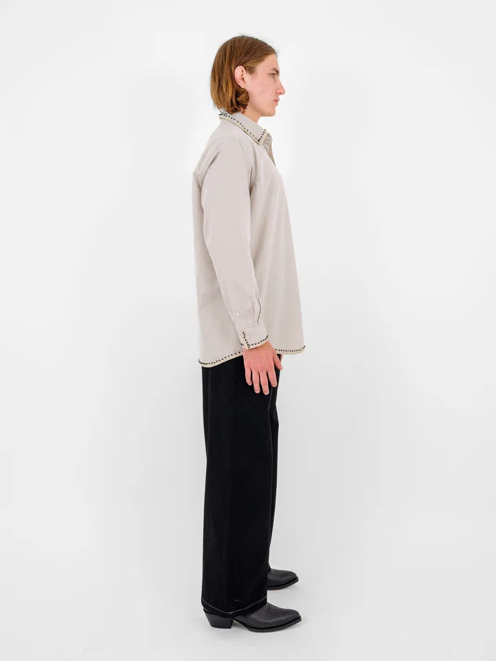 Rhinestone Whipstitch Oxford Shirt
