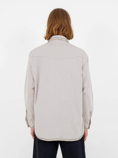 Rhinestone Whipstitch Oxford Shirt