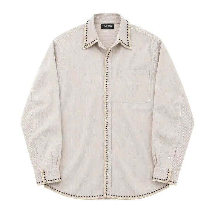 Rhinestone Whipstitch Oxford Shirt