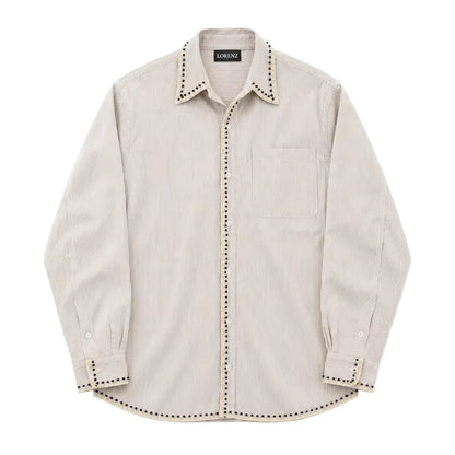 Rhinestone Whipstitch Oxford Shirt