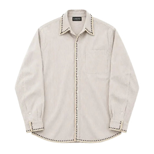 Rhinestone Whipstitch Oxford Shirt