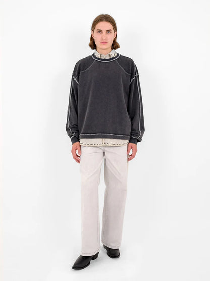 Treka Long Sleeve in Washed Grey Sweatshirt