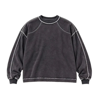 Treka Long Sleeve in Washed Grey Sweatshirt