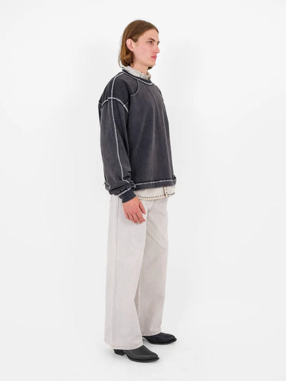Treka Long Sleeve in Washed Grey Sweatshirt