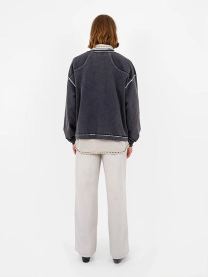 Treka Long Sleeve in Washed Grey Sweatshirt