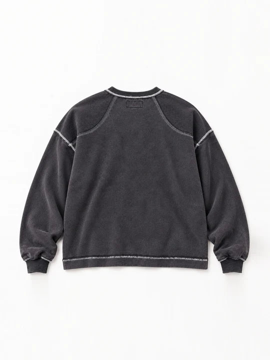 Treka Long Sleeve in Washed Grey Sweatshirt