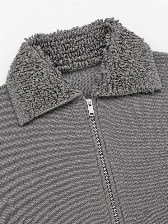 Yorn Wool Knit Cardigan in Grey