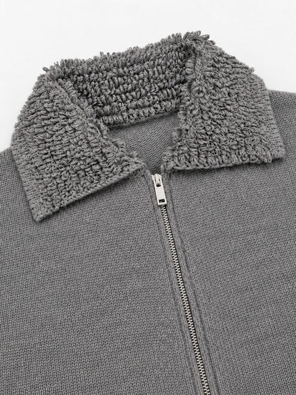 Yorn Wool Knit Cardigan in Grey