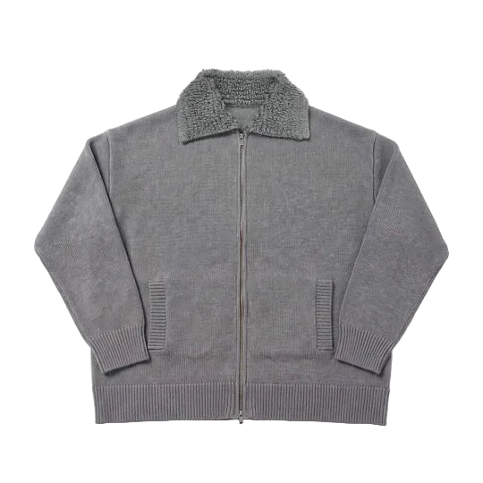 Yorn Wool Knit Cardigan in Grey