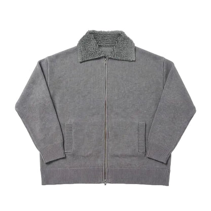 Yorn Wool Knit Cardigan in Grey