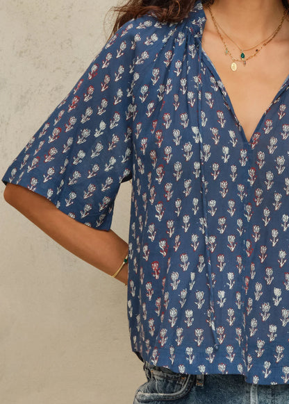 Ari Print Gathered Top